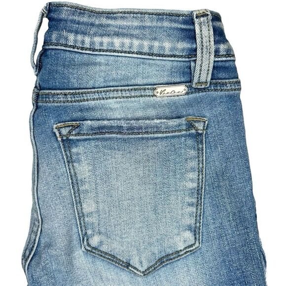 KanCan Low Rise Ankle Skinny Light Wash Stretch Denim Frayed Hem Jeans Size 26 - Picture 2 of 9